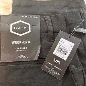 NWT.  RVCA black pants. 29/31. Weekend. Straight.
